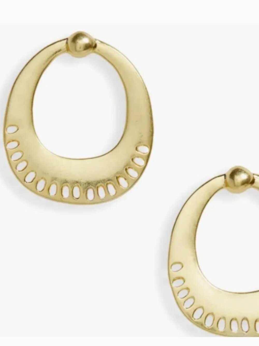 MADEWELL eyelet Lace Statement Earrings vintage gold color